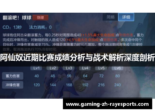阿仙奴近期比赛成绩分析与战术解析深度剖析